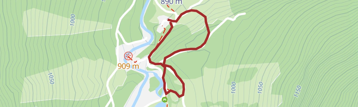 Route map: Neukirchen: Blausee Familien Klettersteig